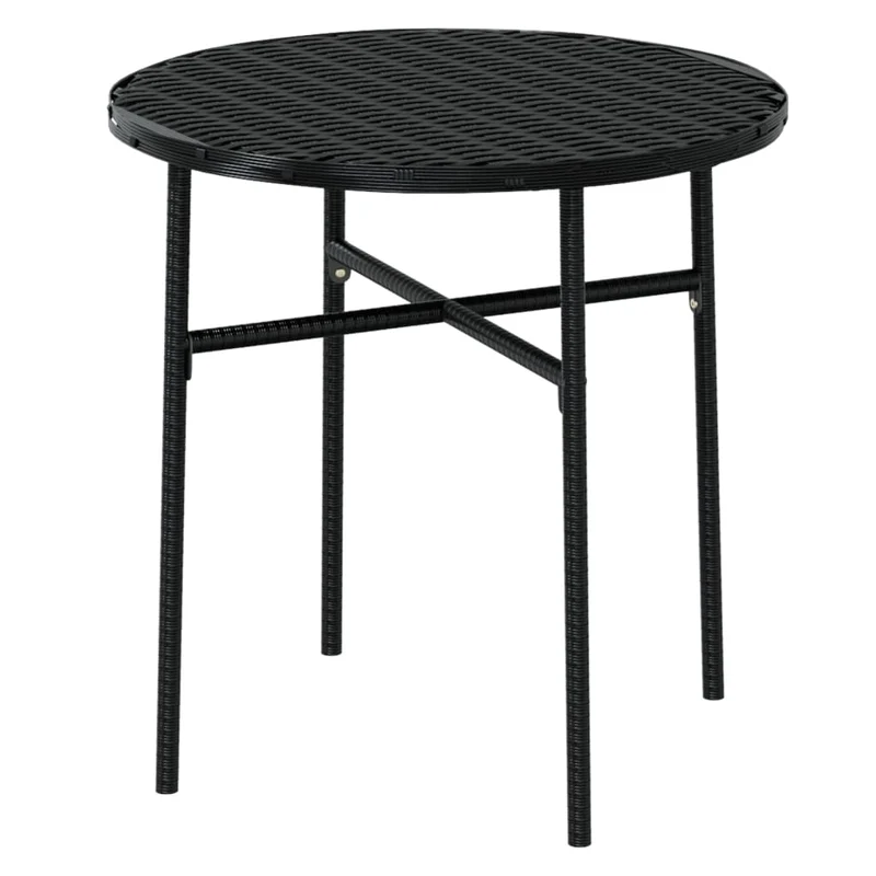 Mobilier à dîner salon de jardin 3 pièces résine tressée noir 02_0014754