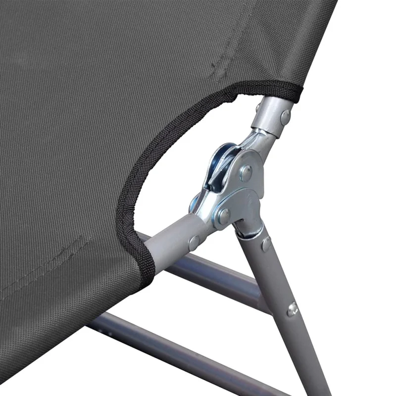 Transat chaise longue bain de soleil lit de jardin terrasse meuble d'extérieur pliable et coussin de tête dossier réglable gris 02_0012870