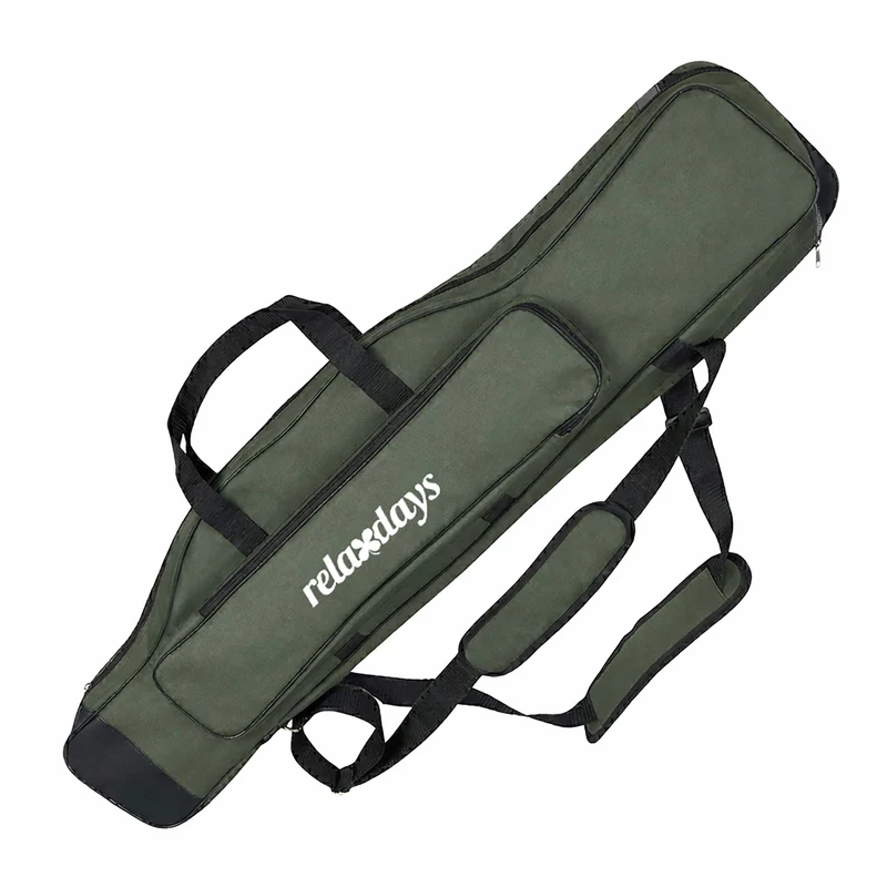 Sac de transport pour la pêche avec 5 compartiments 22 x 100 x 20 cm intérieur rembourré durable en polyester noir 13_0020616