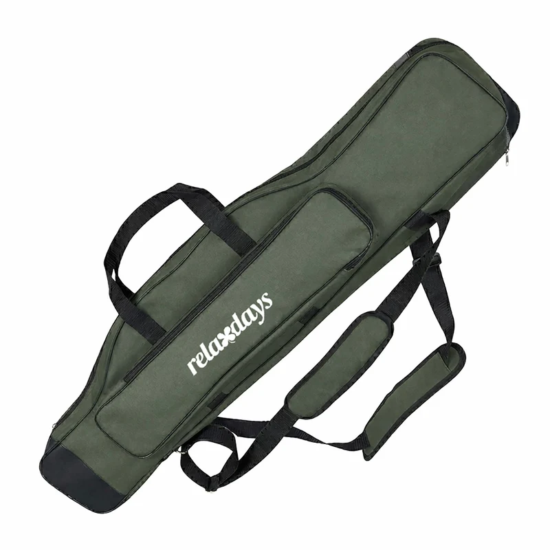 Sac de transport pour la pêche avec 5 compartiments 22 x 100 x 20 cm intérieur rembourré durable en polyester noir 13_0020616