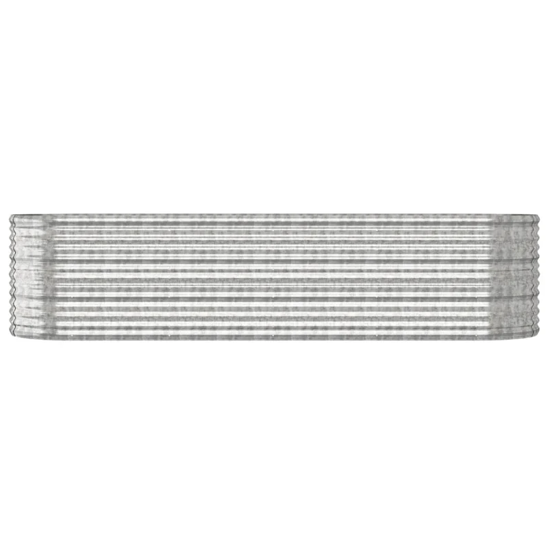 Jardinière bac lit surélevé plantes fleurs terrasse jardin de jardin acier enduit de poudre argenté Argent 02_0039720