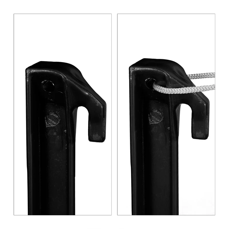 Lot de 32 piquets de fixation pour bâches et tentes 31 x 3,5 x 2 cm en plastique noir 13_0008770