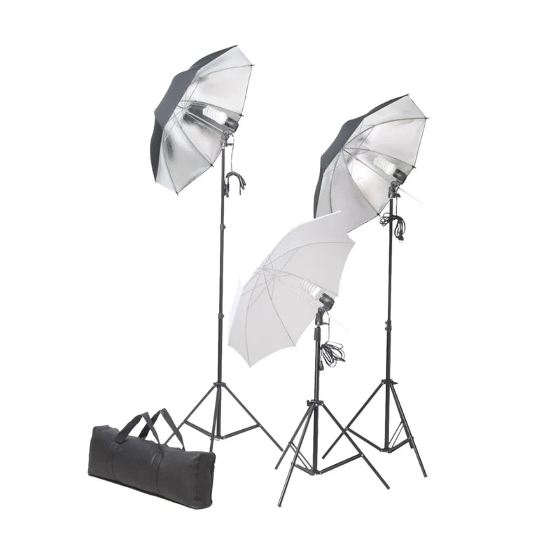 Kit de studio photo professionnel avec ensemble d'éclairage et toile de fond blanc 02_0001445