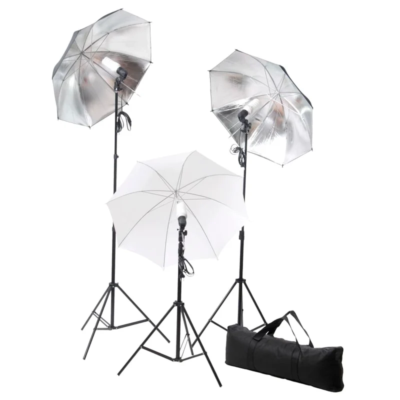 Kit de studio photo professionnel avec ensemble d'éclairage et toile de fond blanc 02_0001445