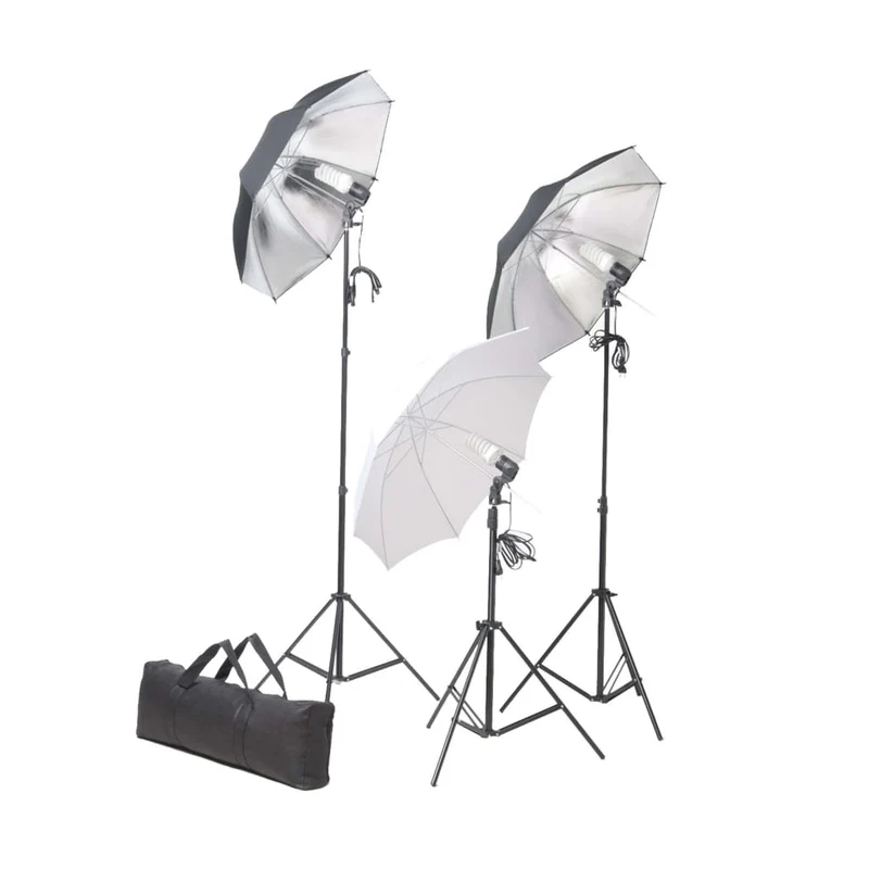 Kit de studio photo professionnel avec lampes toile de fond et réflecteur vert 02_0001468
