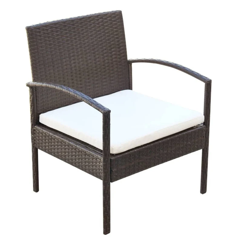 Salon de jardin meuble d'extérieur ensemble de mobilier 4 pièces avec coussins résine tressée marron 02_0016193