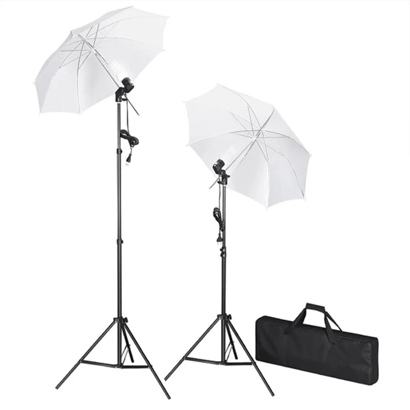 Kit de studio photo professionnel avec lampes 3 toiles de fond et réflecteur 02_0001479