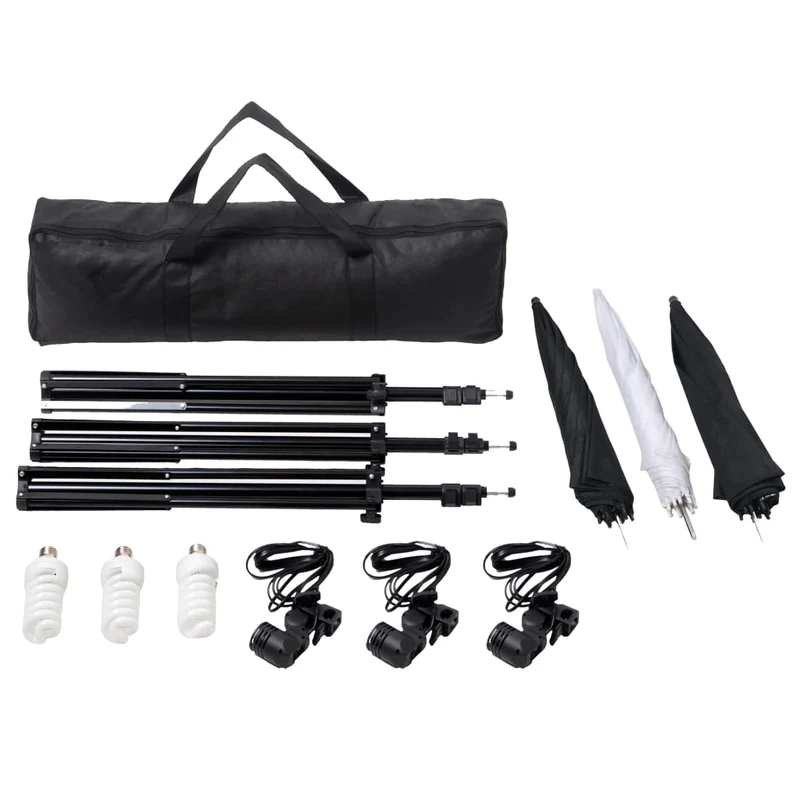 Kit de studio photo professionnel avec ensemble d'éclairage et toile de fond vert 02_0001449