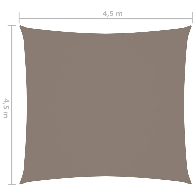 Voile toile d'ombrage parasol tissu oxford carré 4,5 x 4,5 m taupe 02_0009500