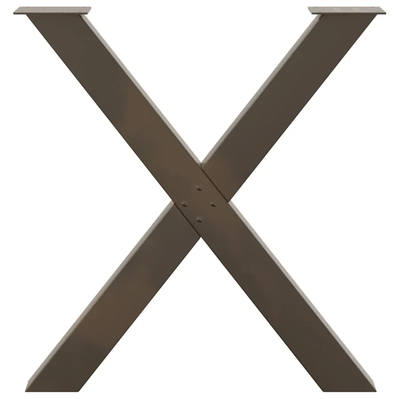 Lot de 3 pieds de table à manger en forme de X 70 x 72-73 cm avec niveleurs en métal naturel 02_0057262