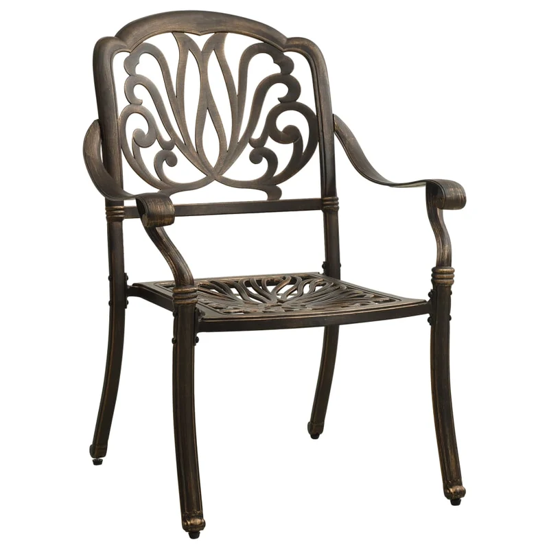 Ensemble de bistro jardin meuble extérieur terrasse 3 pièces aluminium coulé bronze 02_0013506