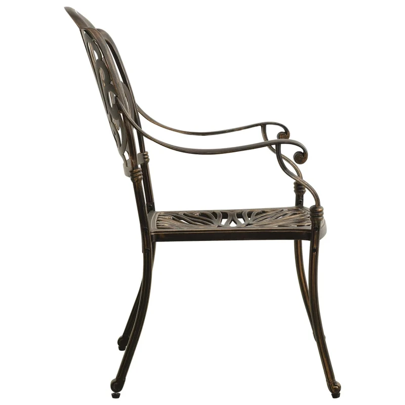 Ensemble de bistro jardin meuble extérieur terrasse 3 pièces aluminium coulé bronze 02_0013506