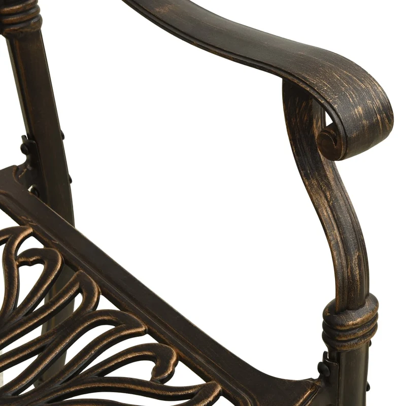 Ensemble de bistro jardin meuble extérieur terrasse 3 pièces aluminium coulé bronze 02_0013506