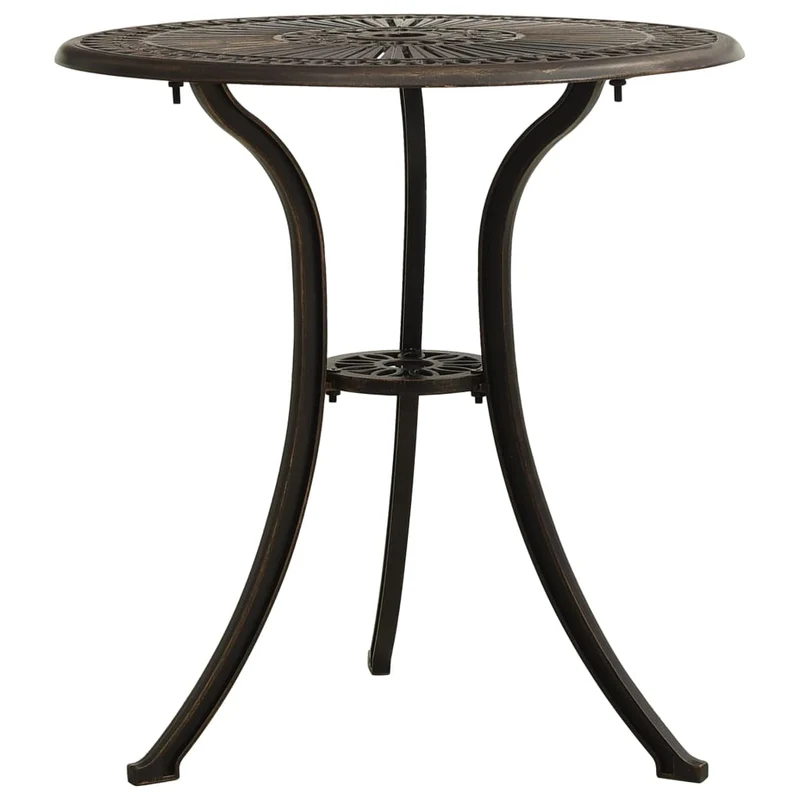 Ensemble de bistro jardin meuble extérieur terrasse 3 pièces aluminium coulé bronze 02_0013506
