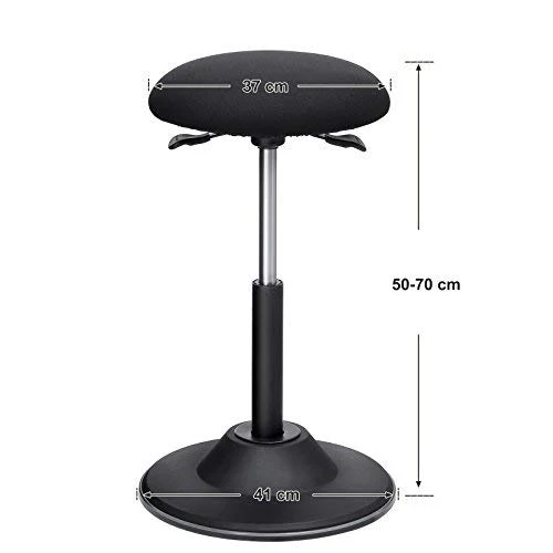 Tabouret ergonomique siège de travail rotatif à 360° tabouret assis debout hauteur réglable 50-70 cm avec patin antidérapant 12_0000970