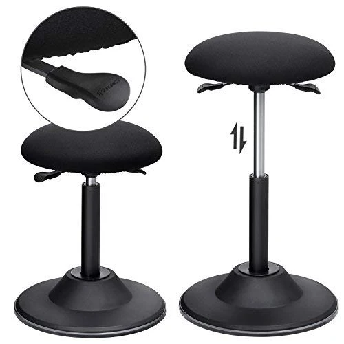 Tabouret ergonomique siège de travail rotatif à 360° tabouret assis debout hauteur réglable 50-70 cm avec patin antidérapant 12_0000970