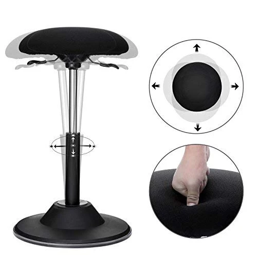 Tabouret ergonomique siège de travail rotatif à 360° tabouret assis debout hauteur réglable 50-70 cm avec patin antidérapant 12_0000970