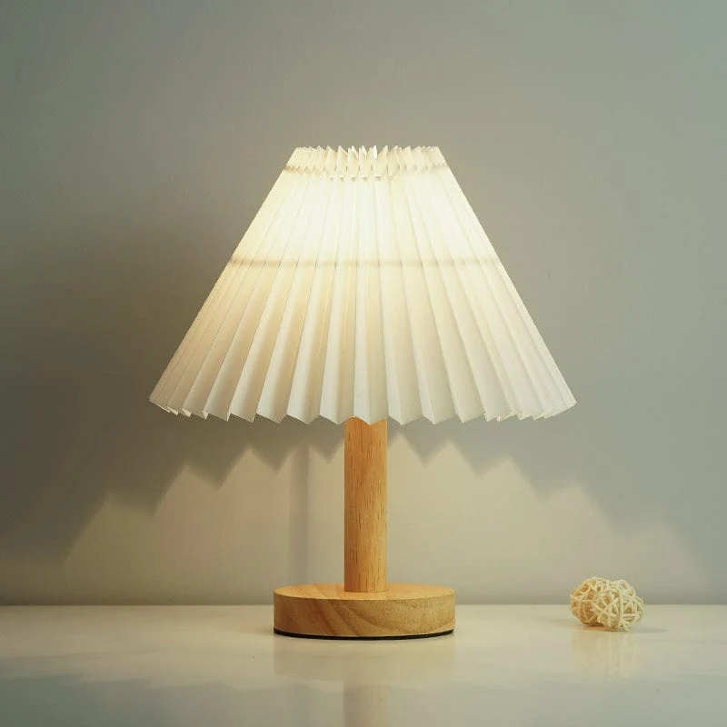 Lampe de Table Tactile Coréenne en Bois Massif