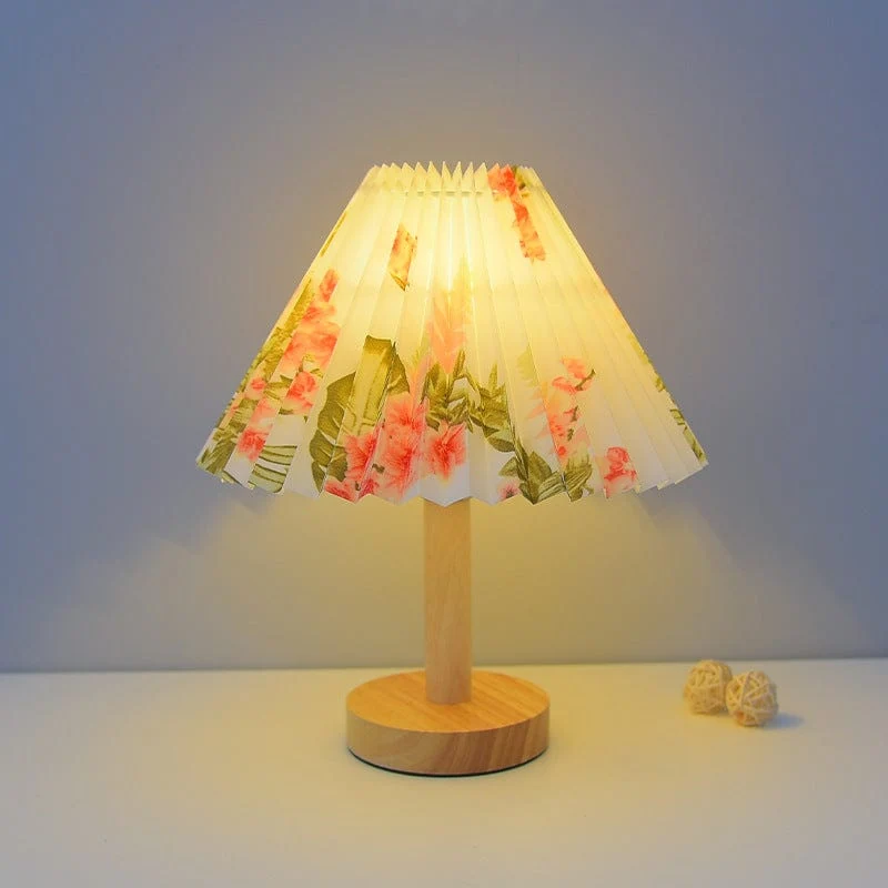 Lampe de Table Tactile Coréenne en Bois Massif
