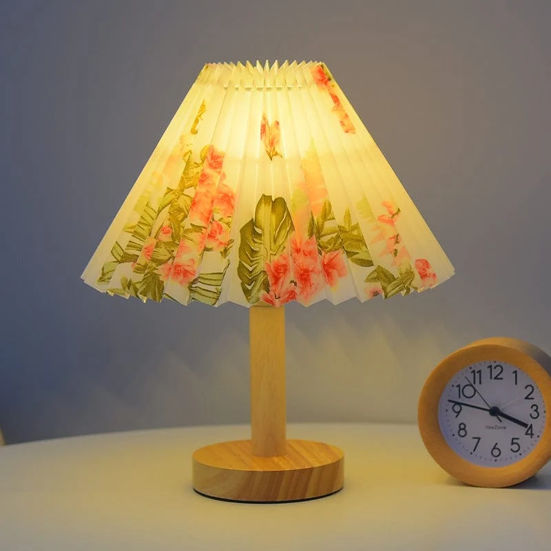 Lampe de Table Tactile Coréenne en Bois Massif