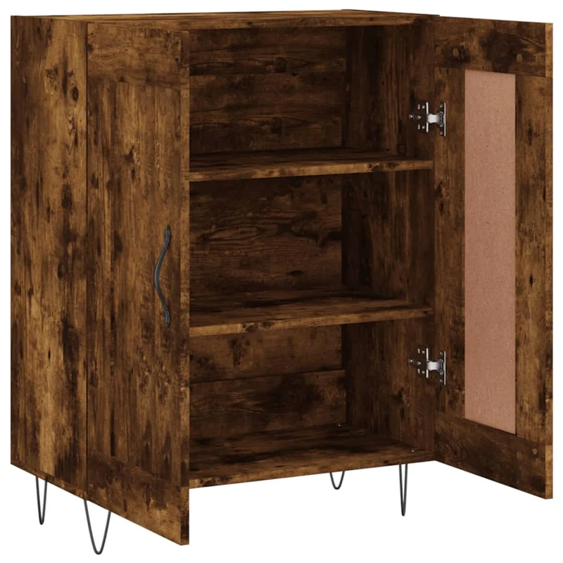Buffet bahut commode armoire meuble de rangement organisateur cuisine salle de séjour salon 69,5 x 34 x 90 cm bois d'ingénierie marron 02_0031031