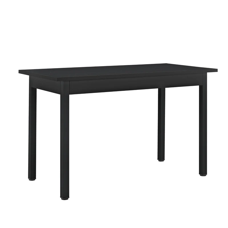 Ensemble de table à manger et chaises set de table à manger et chaises MDF placage acier revêtu par poudre fritté plastique noir gris 120 cm x 60 cm x 75 cm 03_0006943