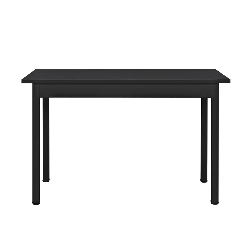 Ensemble de table à manger et chaises set de table à manger et chaises MDF placage acier revêtu par poudre fritté plastique noir gris 120 cm x 60 cm x 75 cm 03_0006943