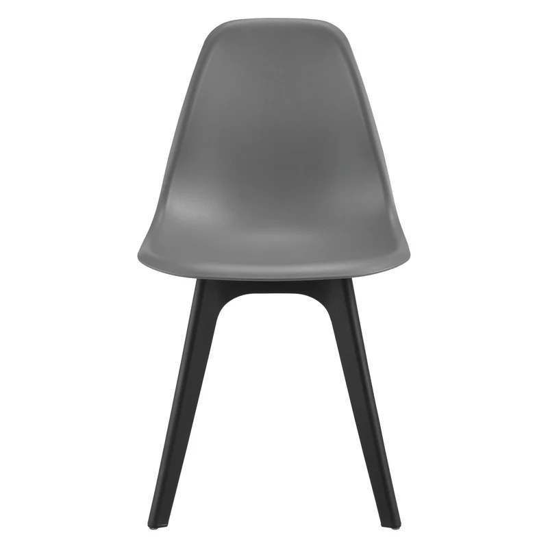 Ensemble de table à manger et chaises set de table à manger et chaises MDF placage acier revêtu par poudre fritté plastique noir gris 120 cm x 60 cm x 75 cm 03_0006943