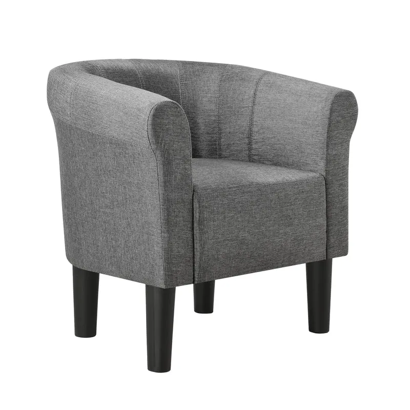 Fauteuil lounge chaise siège tissu polyester 70 cm gris foncé 03_0001935