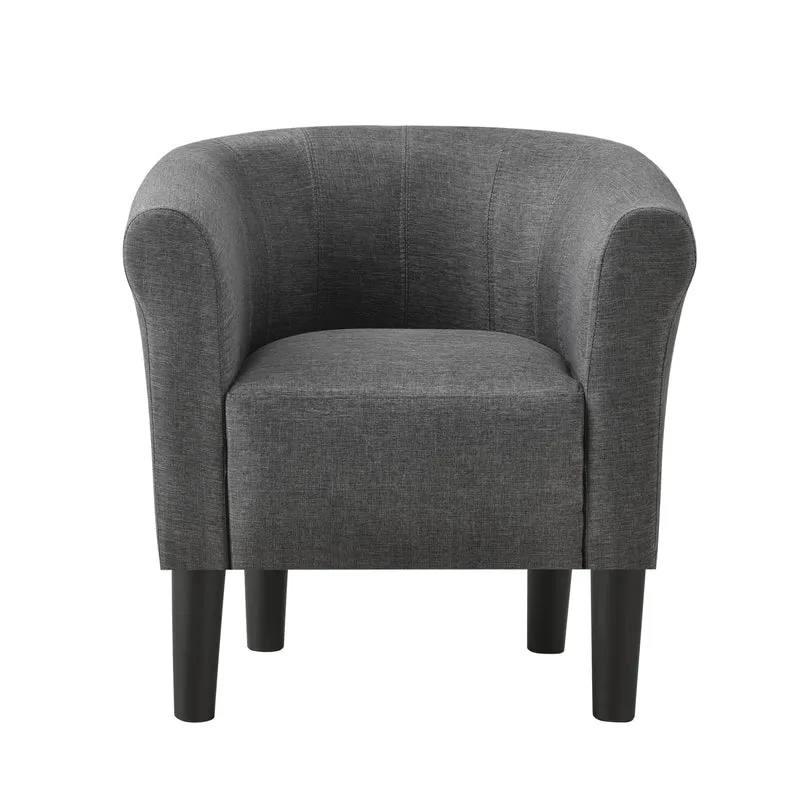 Fauteuil lounge chaise siège tissu polyester 70 cm gris foncé 03_0001935