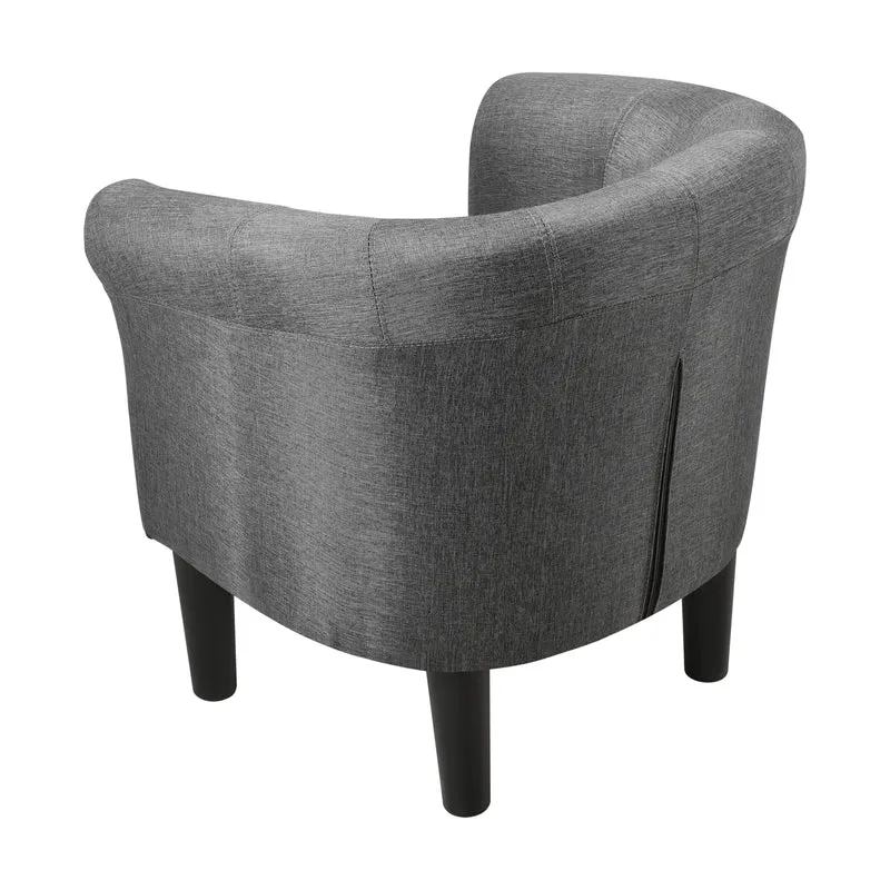 Fauteuil lounge chaise siège tissu polyester 70 cm gris foncé 03_0001935