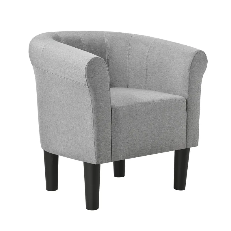 Fauteuil lounge chaise siège tissu polyester 70 cm gris claire 03_0001934