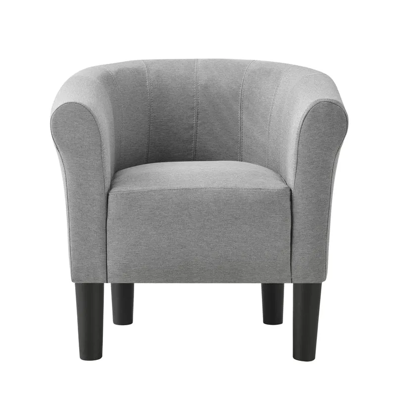 Fauteuil lounge chaise siège tissu polyester 70 cm gris claire 03_0001934