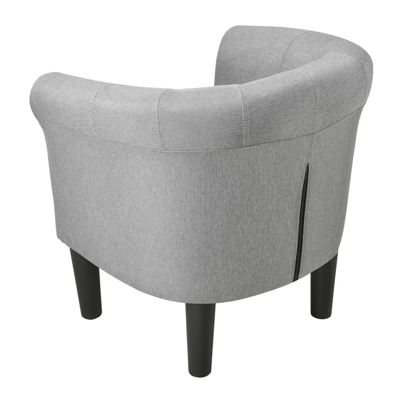 Fauteuil lounge chaise siège tissu polyester 70 cm gris claire 03_0001934