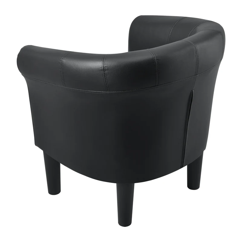 Fauteuil lounge chaise siège synthétique plastique 70 cm noir 03_0001933