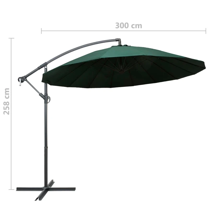 Parasol suspendu 3 m aluminium vert 02_0008729