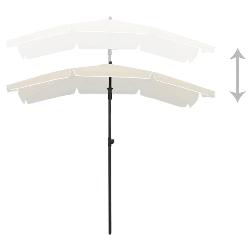 Parasol de jardin avec mât 200 x 130 cm sable 02_0008320