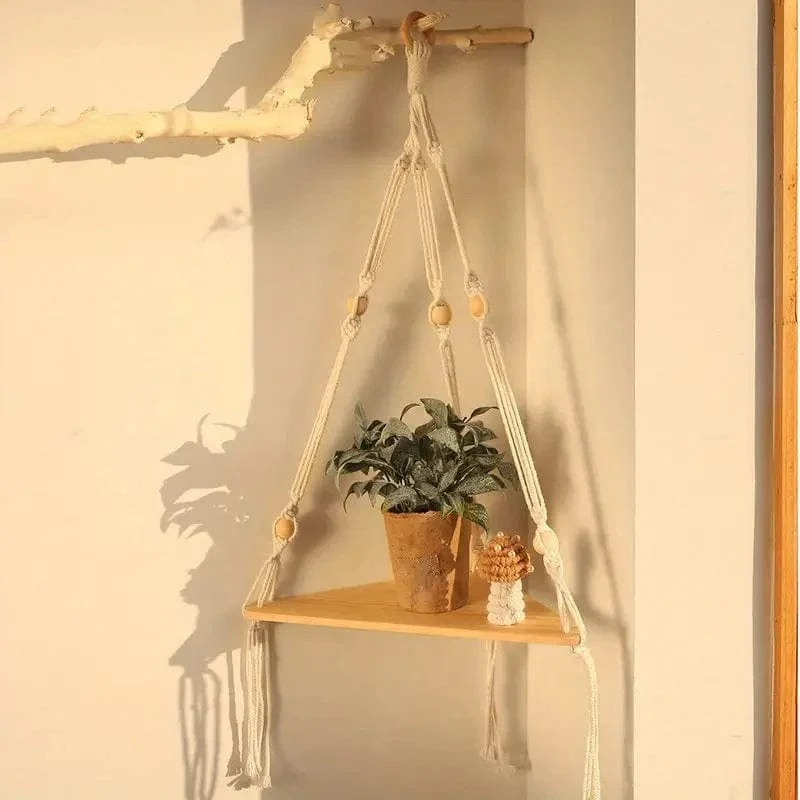 Étagères Suspendue pour Plante en Macramé Artisanal