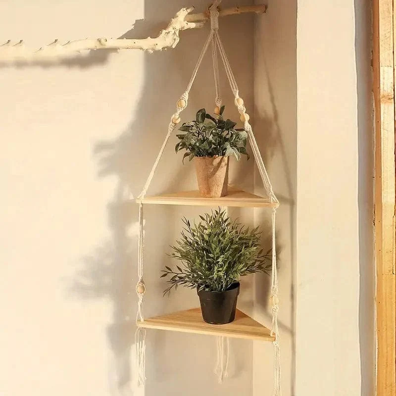 Étagères Suspendue pour Plante en Macramé Artisanal
