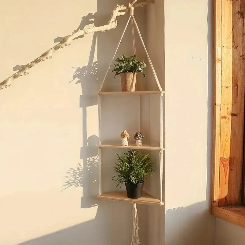 Étagères Suspendue pour Plante en Macramé Artisanal