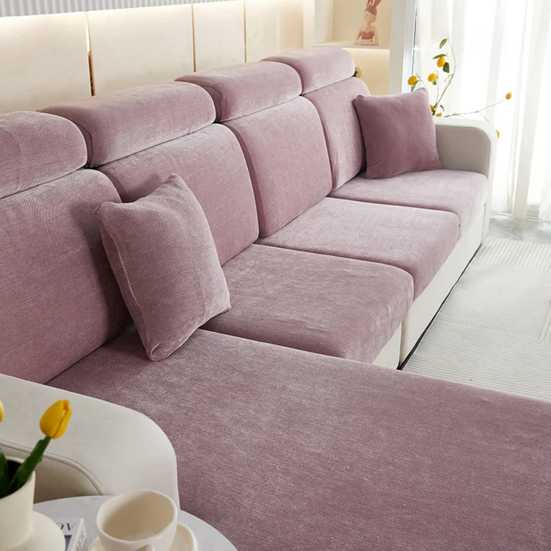 Housse de Coussin Canapé Effet Velours Purple
