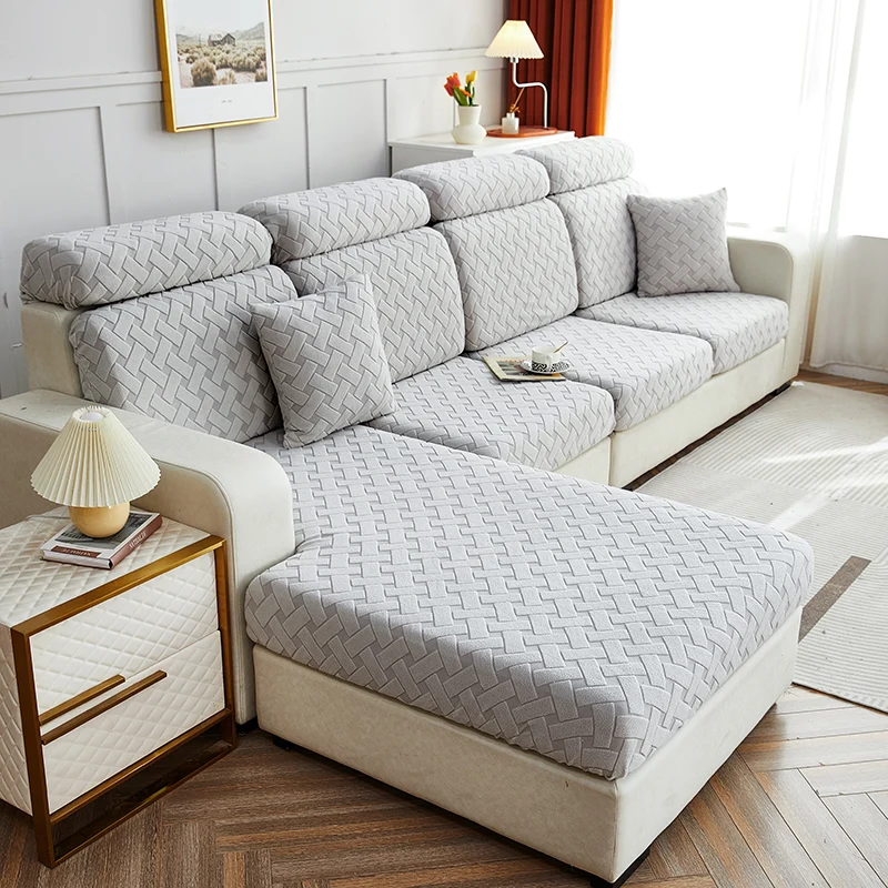 Housse de Coussin Canapé Universelle Gris Clair