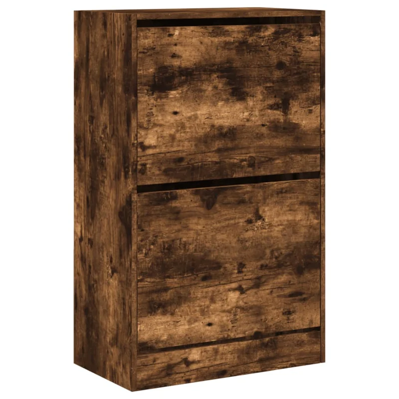 Armoire à chaussures range chaussures rangement meuble entrée couloir salon 60 x 34 x 96,5 cm bois d'ingénierie brun 02_0021574