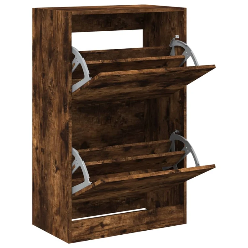 Armoire à chaussures range chaussures rangement meuble entrée couloir salon 60 x 34 x 96,5 cm bois d'ingénierie brun 02_0021574