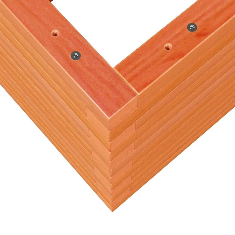 Jardinière bac lit surélevé plantes fleurs terrasse jardin cire 70 x 70 x 46 cm bois de pin massif marron 02_0038491