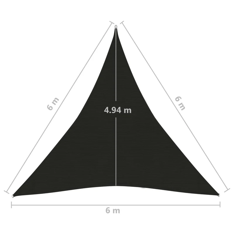 Voile d'ombrage 160 g/m² noir 6 x 6 x 6 m PEHD 02_0009225