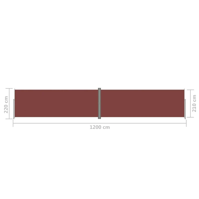 Auvent paravent store brise-vue latéral rétractable de patio jardin terrasse balcon protection visuelle écran 220 x 1200 cm marron 02_0007423