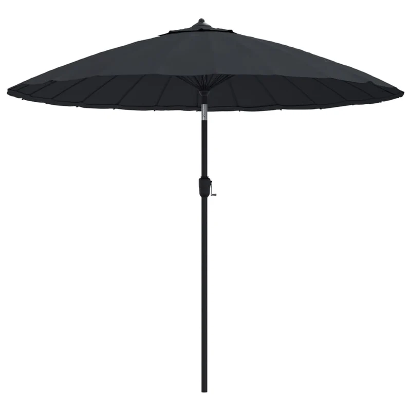 Parasol d'extérieur avec mât en aluminium 270 cm noir 02_0008222