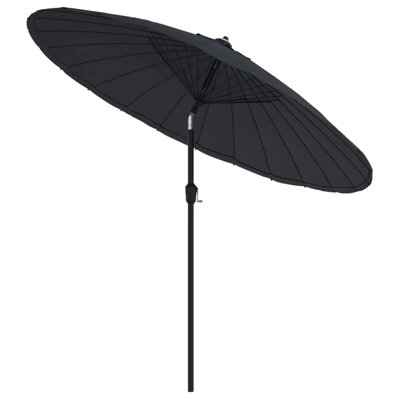 Parasol d'extérieur avec mât en aluminium 270 cm noir 02_0008222