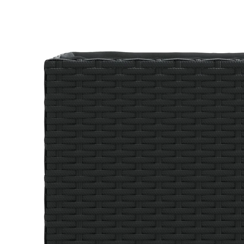Jardinière bac lit surélevé plantes fleurs jardin terrasses avec 3 pots lot de 2 105 x 30 x 32 cm résine tressée noir 02_0038858